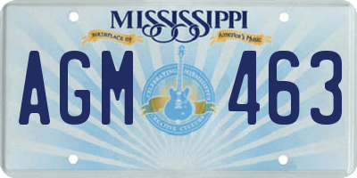 MS license plate AGM463