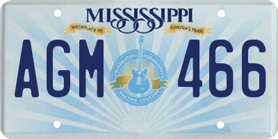 MS license plate AGM466