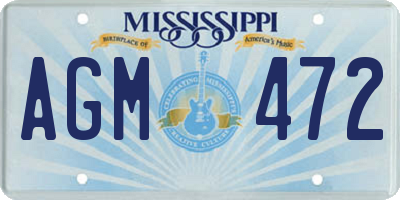 MS license plate AGM472