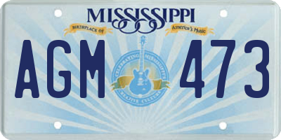 MS license plate AGM473