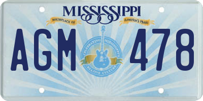 MS license plate AGM478