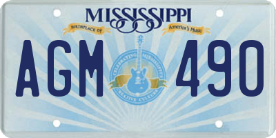 MS license plate AGM490