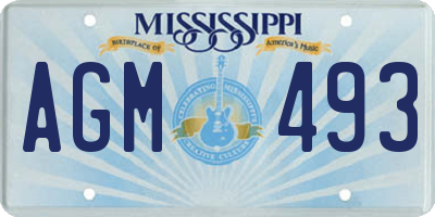 MS license plate AGM493