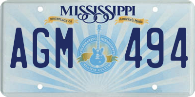 MS license plate AGM494