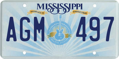 MS license plate AGM497