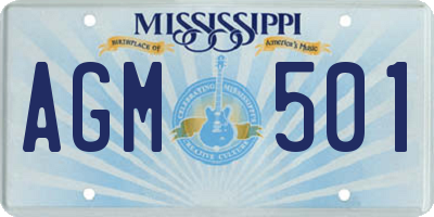 MS license plate AGM501