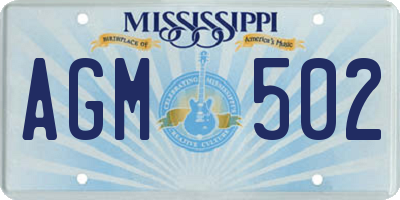 MS license plate AGM502