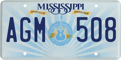 MS license plate AGM508