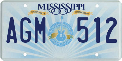 MS license plate AGM512