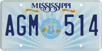 MS license plate AGM514
