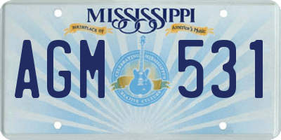 MS license plate AGM531