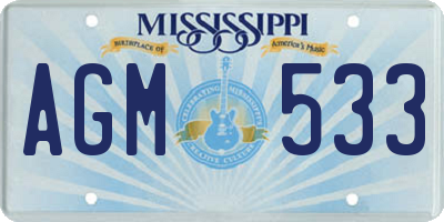 MS license plate AGM533