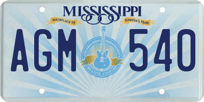 MS license plate AGM540