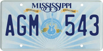 MS license plate AGM543