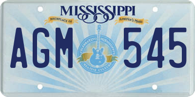 MS license plate AGM545