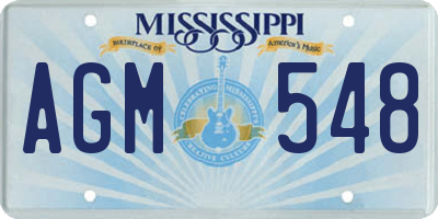 MS license plate AGM548