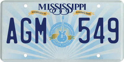 MS license plate AGM549