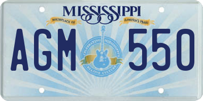 MS license plate AGM550