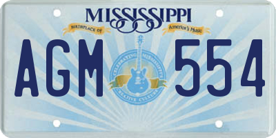 MS license plate AGM554