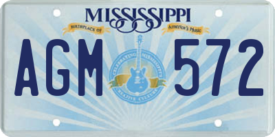 MS license plate AGM572