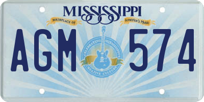 MS license plate AGM574