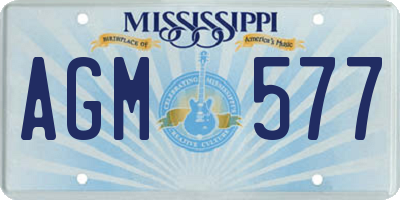 MS license plate AGM577