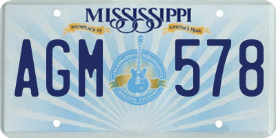 MS license plate AGM578