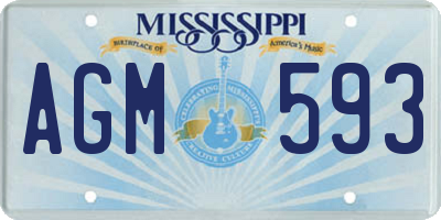 MS license plate AGM593