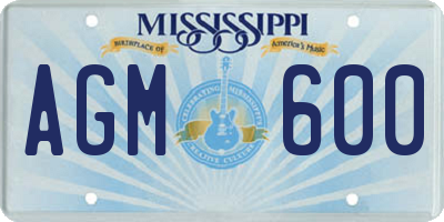 MS license plate AGM600