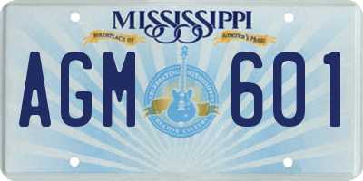 MS license plate AGM601