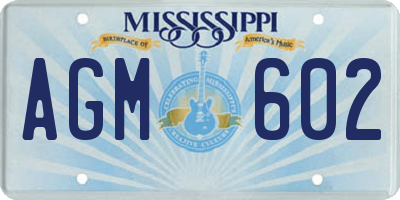 MS license plate AGM602