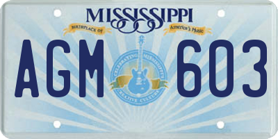 MS license plate AGM603