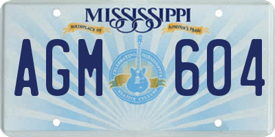 MS license plate AGM604