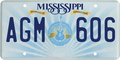 MS license plate AGM606