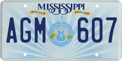 MS license plate AGM607