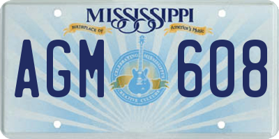 MS license plate AGM608