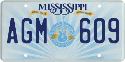 MS license plate AGM609