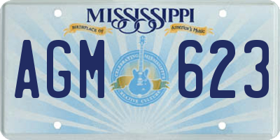 MS license plate AGM623