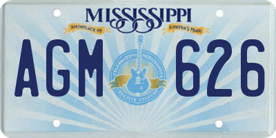 MS license plate AGM626