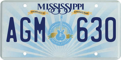 MS license plate AGM630