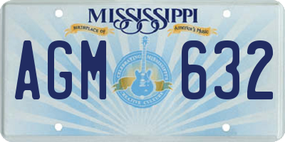 MS license plate AGM632