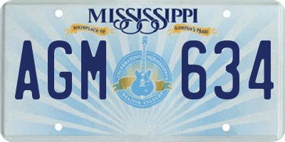 MS license plate AGM634