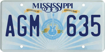 MS license plate AGM635