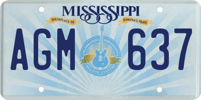 MS license plate AGM637