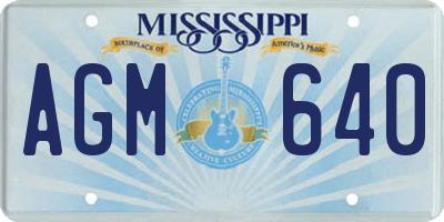 MS license plate AGM640