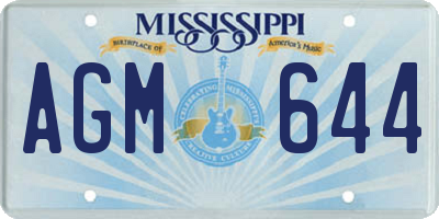 MS license plate AGM644