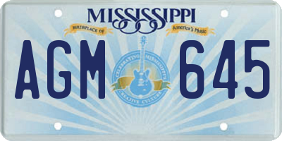 MS license plate AGM645