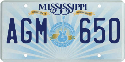 MS license plate AGM650