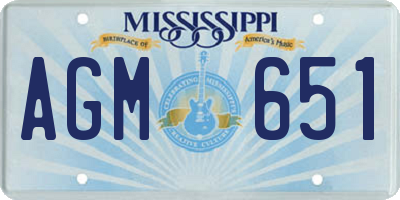 MS license plate AGM651