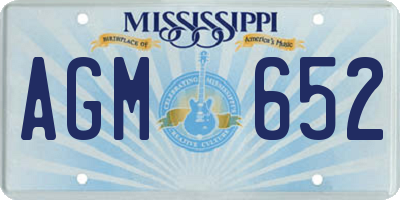 MS license plate AGM652